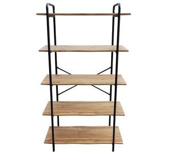Ραφιέρα ArteLibre EVORA Φυσικό/Μαύρο MDF/Μέταλλο 80x34x144cm 14330044 ArteLibre |  Βοηθητικά έπιπλα γραφείου στο espiti