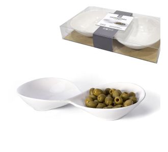 Μπολ Για Σνακς Διπλό Λευκό Κεραμικό 26x14.5x4cm 06511523 ArteLibre |  Πιάτα-Μπωλ στο espiti