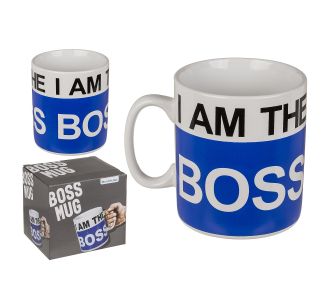 Κούπα 'I AM THE BOSS' 1lt Λευκό/Μπλε Κεραμικό 13x11cm 06530122 ArteLibre |  Ποτήρια στο espiti
