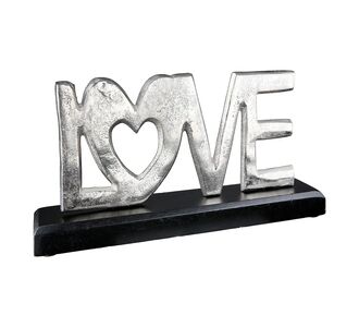 Διακοσμητικό ArteLibre 'Love' Σε Βάση Ασημί/Μαύρο Αλουμίνιο/Ξύλο 18x5x10cm 05160871 ArteLibre |  Διακοσμητκά στο espiti