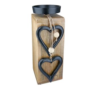 Κηροπήγιο 'Hangin Heart' Μοτίβο Καρδιά Ξύλο Εκρού 8x8x22cm 05160933 ArteLibre |  Διακοσμητκά στο espiti