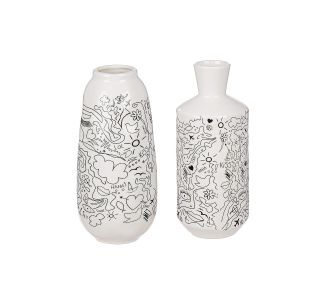 Βάζο ArteLibre Modern Art Λευκό Πορσελάνη Φ9x20cm Σε 2 Σχέδια 05160972 ArteLibre |  Βάζα στο espiti