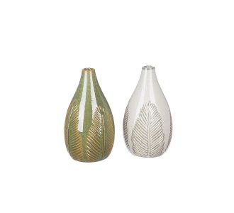 Βάζο ArteLibre Με Διακόσμηση Φύλλο Κεραμικό Φ11x19cm Σε 2 Χρώματα 05161020 ArteLibre |  Βάζα στο espiti
