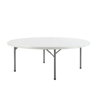 Τραπέζι Catering Στρογγυλό ArteLibre TILIA Πτυσσόμενο (Βαλίτσα) Λευκό/Γκρι HDPE/Μέταλλο Φ150x74cm 14980007 ArteLibre |  Τραπέζια κήπου στο espiti