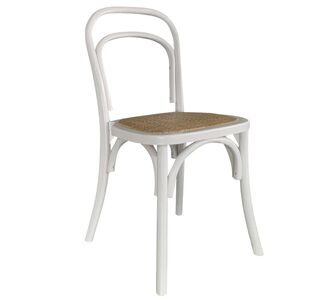 Καρέκλα Επαγγελματική ArteLibre LETO Λευκό Ξύλο/Rattan 45x45x89cm 15320024 ArteLibre |  Καρέκλες στο espiti