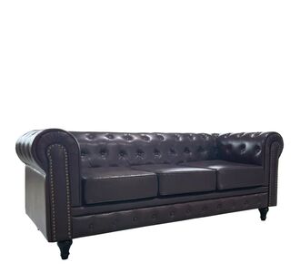 Καναπές Τριθέσιος ArteLibre AVERY Σκούρο Καφέ PU 208x90x73cm 14290072 ArteLibre |  Καναπέδες στο espiti