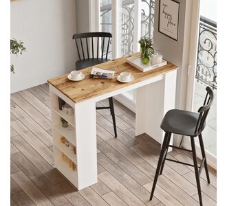 Τραπέζι Bar ArteLibre BROCKLEY Πεύκο/Λευκό Μοριοσανίδα 120x51.6x101.8cm 15350082 ArteLibre |  Τραπέζια στο espiti
