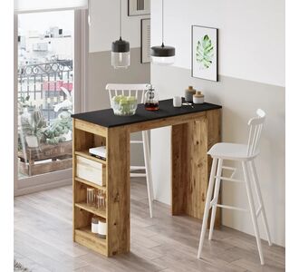 Τραπέζι Bar ArteLibre BROCKLEY Πεύκο/Μαύρο Μοριοσανίδα 120x51.6x101.8cm 15350083 ArteLibre |  Τραπέζια στο espiti