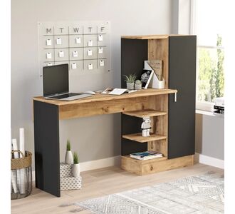 Γραφείο ArteLibre CAMDEN Πεύκο/Μαύρο Μοριοσανίδα 152.3x40x120cm 15350088 ArteLibre |  Γραφεία στο espiti