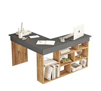 Γραφείο ArteLibre CANN Πεύκο/Ανθρακί Μοριοσανίδα 115x120x72cm 15350090 ArteLibre |  Γραφεία στο espiti