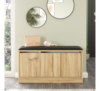 Έπιπλο Εισόδου ArteLibre CROFTON Φυσικό Μοριοσανίδα 89.6x35.5x45.8cm 15350110 ArteLibre |  Βιτρίνες - Έπιπλα εισόδου στο espiti
