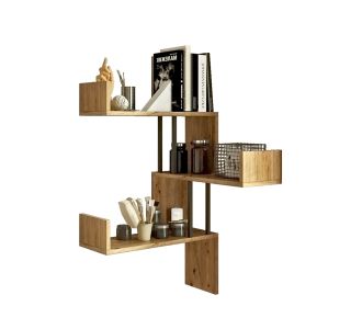 Ράφι Τοίχου ArteLibre DOWNE Πεύκο Μοριοσανίδα/Μέταλλο 60x22x109.4cm 15350116 ArteLibre |  Βοηθητικά έπιπλα γραφείου στο espiti