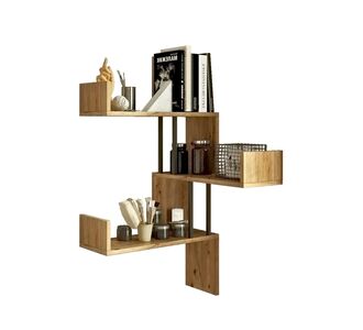 Ράφι Τοίχου ArteLibre DOWNE Πεύκο Μοριοσανίδα/Μέταλλο 60x22x109.4cm 15350116 ArteLibre |  Βοηθητικά έπιπλα γραφείου στο espiti