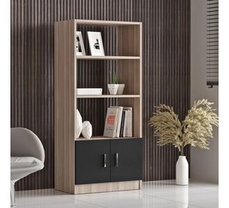 Βιβλιοθήκη ArteLibre EDGWARE Οξιά/Μαύρο Μοριοσανίδα 63.6x37.6x140cm 15350131 ArteLibre |  Βιβλιοθήκες στο espiti