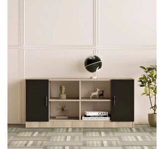 Βιβλιοθήκη ArteLibre EDMONTON Οξιά/Μαύρο Μοριοσανίδα 139.8x46.3x61.8cm 15350133 ArteLibre |  Βιβλιοθήκες στο espiti
