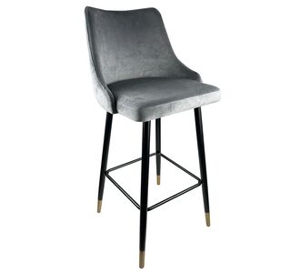 Σκαμπό Bar ArteLibre MANHATTAN Γκρι/Μαύρο Βελούδο/Μέταλλο 51x57x110cm 14600104 ArteLibre |  Σκαμπώ κήπου στο espiti