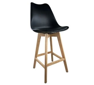 Σκαμπό Bar ArteLibre BRONX Μαύρο PP/PU/Ξύλο 57.5x49x105cm 14600111 ArteLibre |  Σκαμπώ κήπου στο espiti