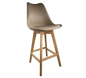Σκαμπό Bar ArteLibre BRONX Cappuccino PP/PU/Ξύλο 57.5x49x105cm 14600113 ArteLibre |  Σκαμπώ κήπου στο espiti