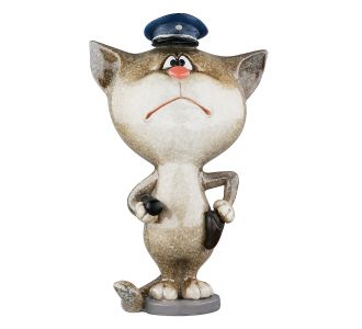Φιγούρα Γάτα 'Policeman' Πολυ Γκρι 6x8x13.5cm 05161318 ArteLibre |  Διακοσμητκά στο espiti
