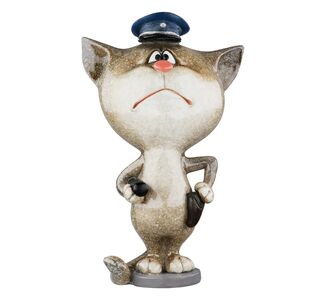 Φιγούρα Γάτα 'Policeman' Πολυ Γκρι 6x8x13.5cm 05161318 ArteLibre |  Διακοσμητκά στο espiti