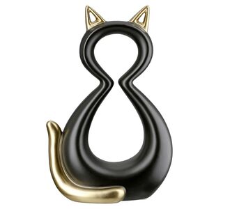 Φιγούρα Γάτα 'Catty' Κεραμικό Μαύρο/Χρυσό 6x11x17cm 05161321 ArteLibre |  Διακοσμητκά στο espiti