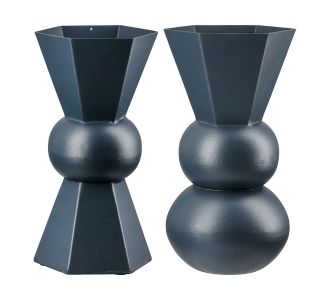 Κηροπήγιο ArteLibre Σκούρο Μπλε Μέταλλο 9x9x20cm Σε 2 Σχέδια 05161325 ArteLibre |  Βάζα στο espiti
