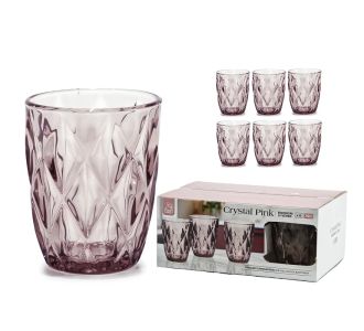 Ποτήρια Crystal Ροζ/Γυαλί 29cl 6Τμχ 06512529 ArteLibre |  Ποτήρια στο espiti