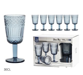 Ποτήρια Shine Blue Μπλε Γυαλί 30cl 6Τμχ 06512538 ArteLibre |  Ποτήρια στο espiti