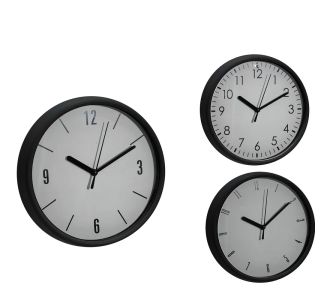 Ρολόι Τοίχου Μαύρο/Πλαστικό Φ20cm Σε 3 Σχέδια 06512625 ArteLibre |  Ρολόγια στο espiti