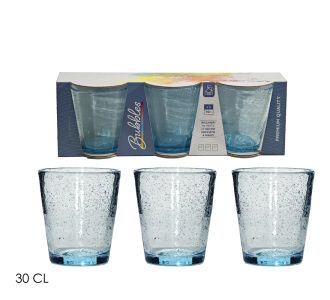 Ποτήρια Γαλάζιο/Γυαλί 30cl 3Τμχ 06512665 ArteLibre |  Ποτήρια στο espiti