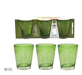 Ποτήρια Πράσινο Γυαλί 30cl 3Τμχ 06512666 ArteLibre |  Ποτήρια στο espiti