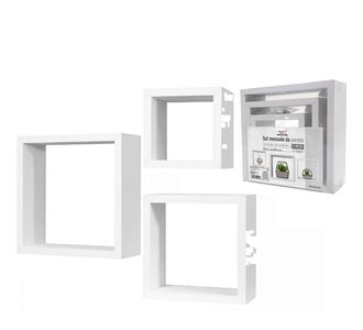 Σετ Ραφιών Κύβοι Λευκό Ξύλο 35x35x12cm/30x30x12cm/25x25x12cm 3Τμχ 06512704 ArteLibre |  Βοηθητικά έπιπλα γραφείου στο espiti