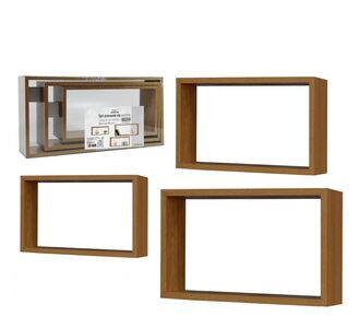 Σετ 3 Ράφια Κυβικά Φυσικό Ξύλο 70x35x15cm Σε 3 Διαστάσεις 06512705 ArteLibre |  Βοηθητικά έπιπλα γραφείου στο espiti