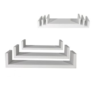 Ράφια Τοίχου Λευκό MDF 60x15.5x8cm 50x15.5x8cm 40x15.5x8cm 3Τμχ 06512708 ArteLibre |  Βοηθητικά έπιπλα γραφείου στο espiti