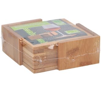 Σετ 7τμχ Σουβέρ Σε Βάση Ξύλινη 11x11x5cm 06450040 ArteLibre |  Είδη Σερβιρίσματος στο espiti