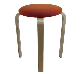 Σκαμπό ArteLibre MILOA Πορτοκαλί/Φυσικό Ύφασμα/Ξύλο 42x42x45cm 14350034 ArteLibre |  Σκαμπώ κήπου στο espiti