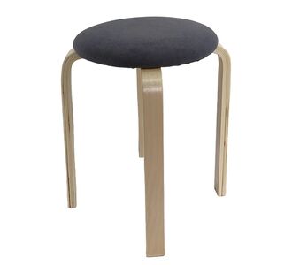 Σκαμπό ArteLibre MILOA Γκρι/Φυσικό Ύφασμα/Ξύλο 42x42x45cm 14350035 ArteLibre |  Σκαμπώ κήπου στο espiti