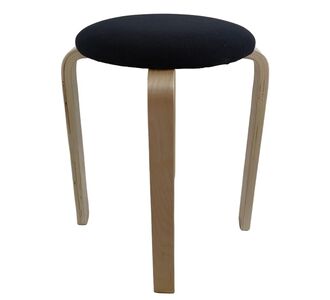 Σκαμπό ArteLibre MILOA Μαύρο/Φυσικό Ύφασμα/Ξύλο 42x42x45cm 14350036 ArteLibre |  Σκαμπώ κήπου στο espiti