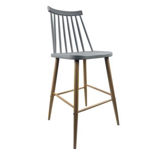 Σκαμπό Bar ArteLibre MARANTA Γκρι/Φυσικό PP/Μέταλλο 45x46x97cm 14600190 ArteLibre |  Σκαμπώ κήπου στο espiti