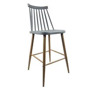 Σκαμπό Bar ArteLibre MARANTA Γκρι/Φυσικό PP/Μέταλλο 45x46x97cm 14600190 ArteLibre |  Σκαμπώ κήπου στο espiti
