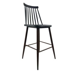 Σκαμπό Bar ArteLibre MARANTA Μαύρο/Καρυδί PP/Μέταλλο 45x46x97cm 14600191 ArteLibre |  Σκαμπώ κήπου στο espiti