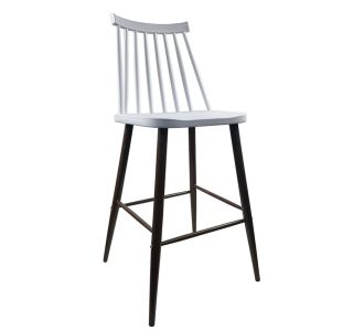 Σκαμπό Bar ArteLibre MARANTA Λευκό/Καρυδί PP/Μέταλλο 45x46x97cm 14600192 ArteLibre |  Σκαμπώ κήπου στο espiti