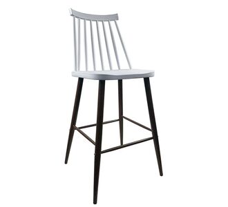 Σκαμπό Bar ArteLibre MARANTA Λευκό/Καρυδί PP/Μέταλλο 45x46x97cm 14600192 ArteLibre |  Σκαμπώ κήπου στο espiti