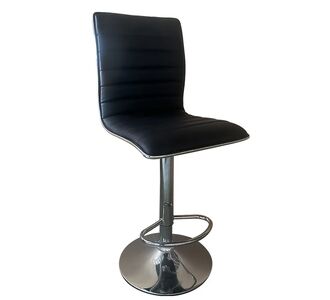 Σκαμπό Bar ArteLibre ENCANTA Μαύρο/Χρώμιο PU/Μέταλλο 41x50x59/94-80/115cm 14600199 ArteLibre |  Σκαμπώ κήπου στο espiti