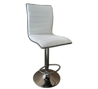 Σκαμπό Bar ArteLibre ENCANTA Λευκό/Χρώμιο PU/Μέταλλο 41x50x59/94-80/115cm 14600200 ArteLibre |  Σκαμπώ κήπου στο espiti