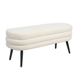 Παγκάκι Ottoman ArteLibre TONDO Λευκό Ύφασμα Teddy/Μέταλλο 42x112x44cm 14770099 ArteLibre |  Σκαμπώ κήπου στο espiti