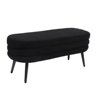 Παγκάκι Ottoman ArteLibre TONDO Μαύρο Ύφασμα Teddy/Μέταλλο 42x112x44cm 14770100 ArteLibre |  Σκαμπώ κήπου στο espiti