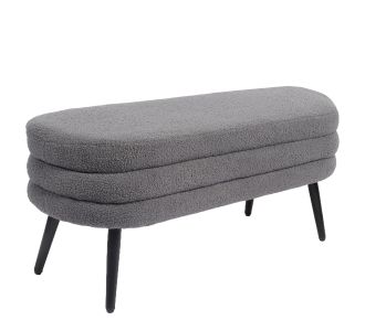 Παγκάκι Ottoman ArteLibre TONDO Γκρι Ύφασμα Teddy/Μέταλλο 42x112x44cm 14770101 ArteLibre |  Σκαμπώ κήπου στο espiti