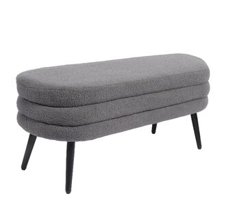 Παγκάκι Ottoman ArteLibre TONDO Γκρι Ύφασμα Teddy/Μέταλλο 42x112x44cm 14770101 ArteLibre |  Σκαμπώ κήπου στο espiti