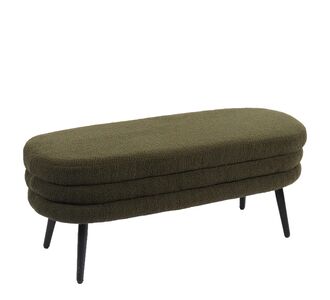 Παγκάκι Ottoman ArteLibre TONDO Πράσινο Ύφασμα Teddy/Μέταλλο 42x112x44cm 14770102 ArteLibre |  Σκαμπώ κήπου στο espiti